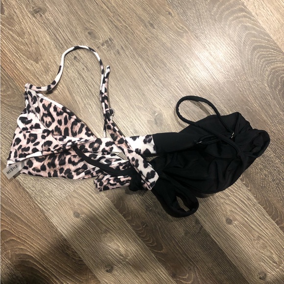 Half Leopard Half Black Bikini Top from Shein - Picture 4 of 4
